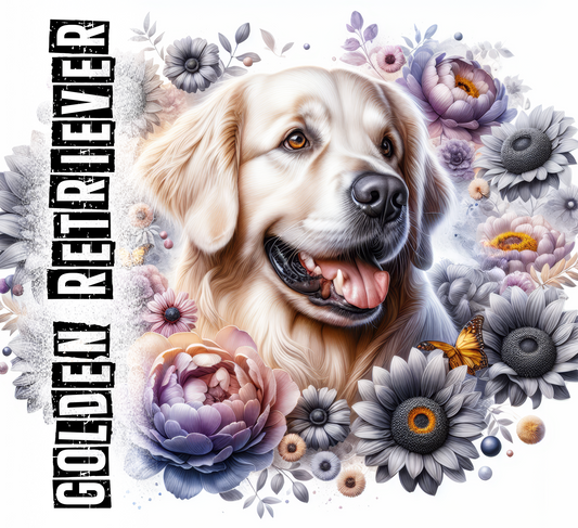 GOLDEN RETRIEVER DOG 20 oz Stainless Steel Skinny Tumbler with Lid, Metal Straw & Gift Box - SewTrain