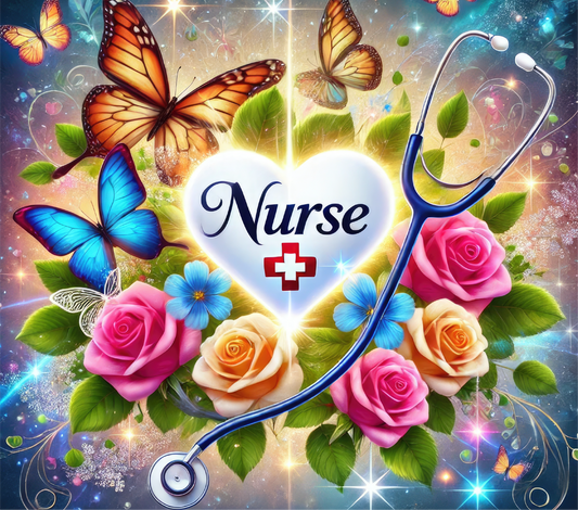 Nurse 20 oz Stainless Steel Skinny Tumbler with Lid, Metal Straw & Gift Box