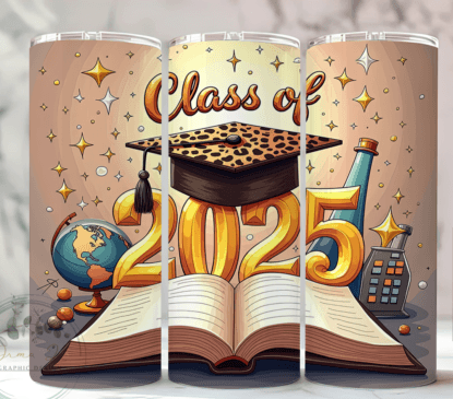 Graduation Class of 2025, 20 oz Stainless Steel Skinny Tumbler with Lid, Metal Straw & Gift Box