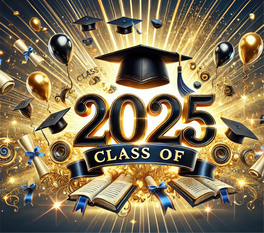 Graduation Class of 2025, 20 oz Stainless Steel Skinny Tumbler with Lid, Metal Straw & Gift Box