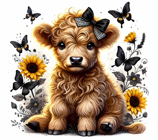 HIGHLAND COW 20 oz Stainless Steel Skinny Tumbler with Lid, Metal Straw & Gift Box - SewTrain