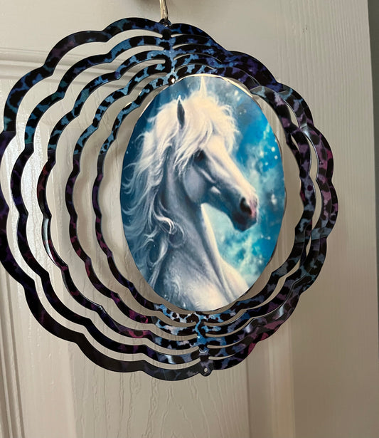 Wind Spinner 8 Inch Round 3D Aluminum Metal Wind Spinners for Yard and Garden, Indoor, Outdoor, Window, Porch, Front Door Decoration - SewTrain