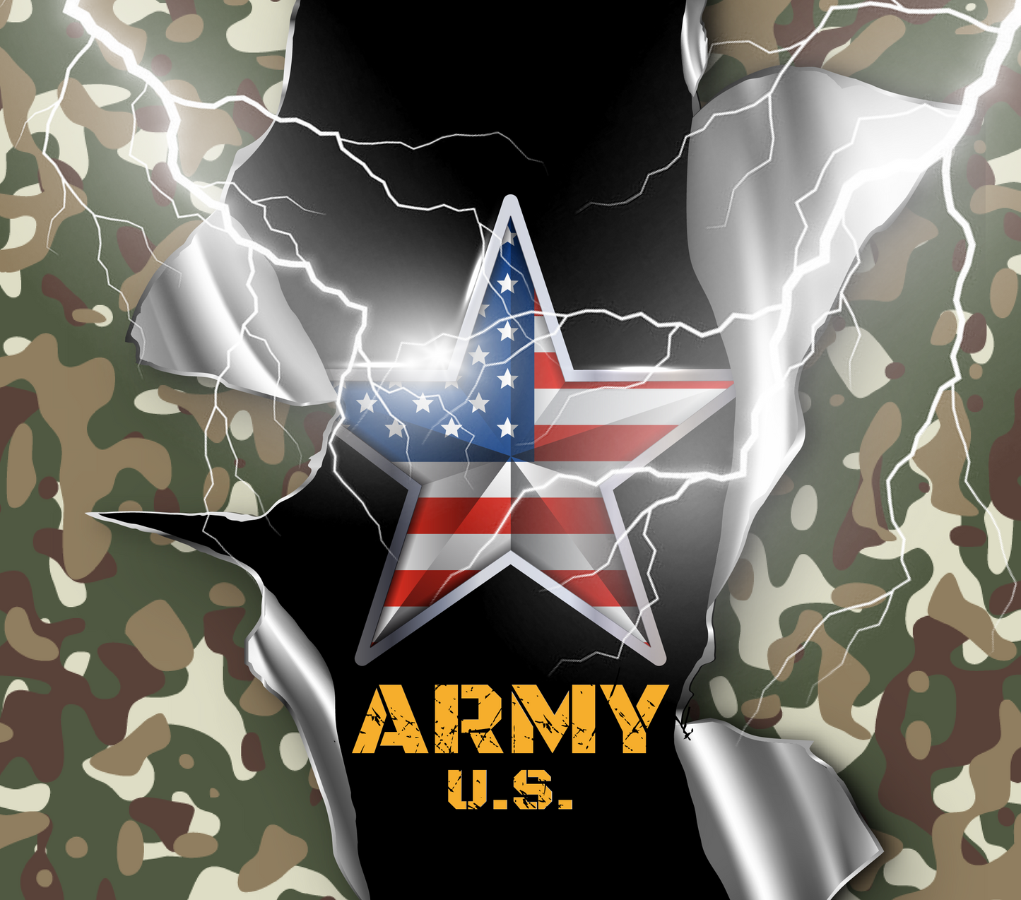 ARMY US WITH STAR FLAG 20 oz Stainless Steel Skinny Tumbler with Lid, Metal Straw & Gift Box (Copy) - SewTrain