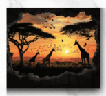 AFRICIAN SAFARI WITH GIRAFFES 20 oz Stainless Steel Skinny Tumbler with Lid, Metal Straw & Gift Box