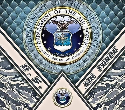 US Air Force military Stainless Steel Skinny Tumbler with Lid, Metal Straw & Gift Box