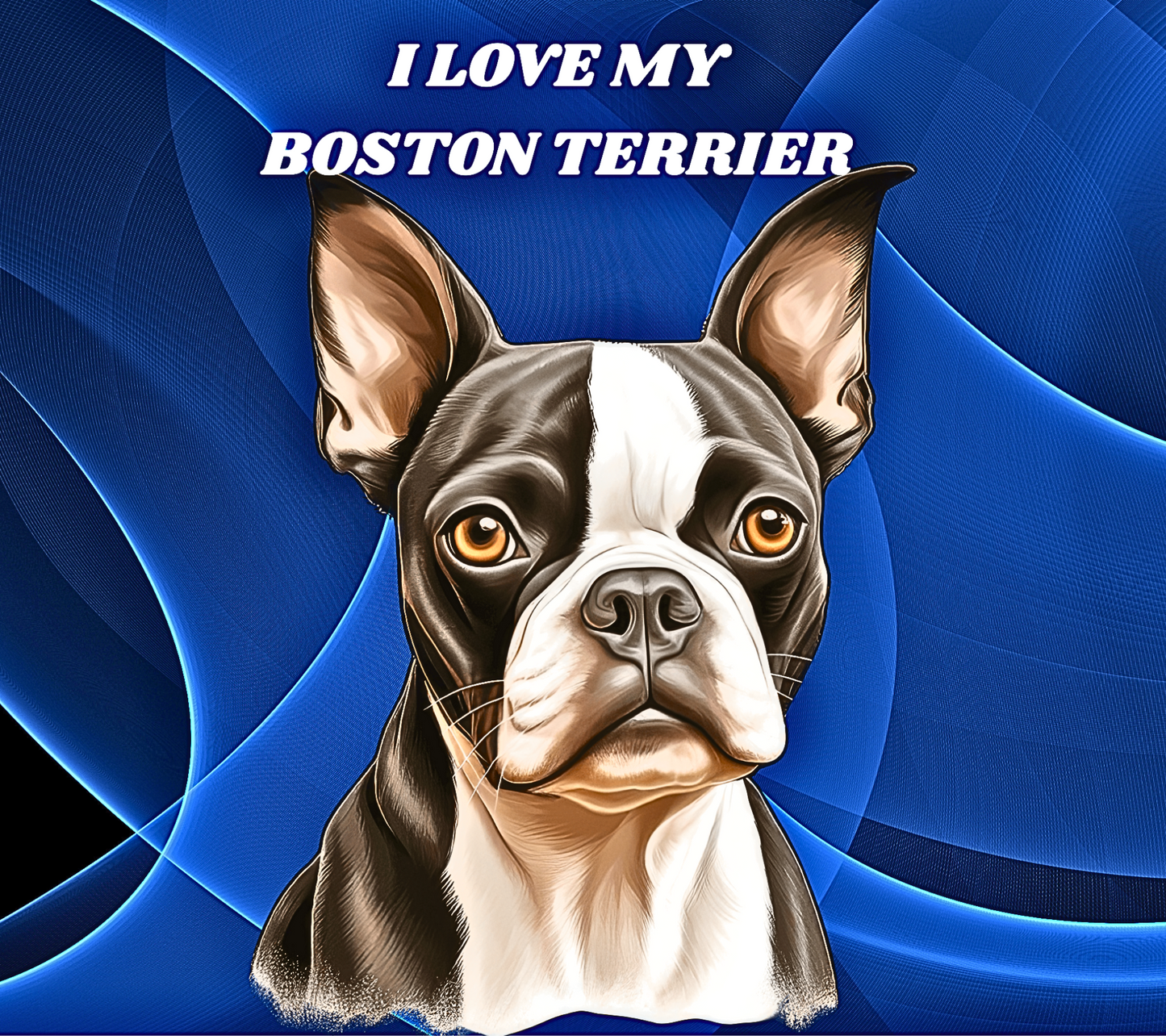BOSTON TERRIER Stainless Steel Skinny Tumbler with Lid, Metal Straw & Gift Box