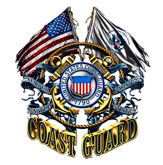 US COAST GUARD military Stainless Steel Skinny Tumbler with Lid, Metal Straw & Gift Box