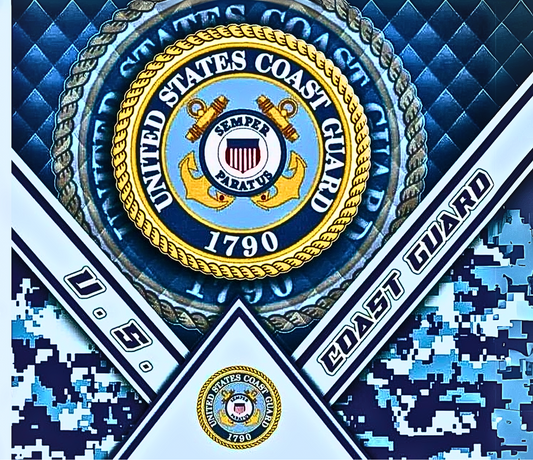 US COAST GUARD military Stainless Steel Skinny Tumbler with Lid, Metal Straw & Gift Box