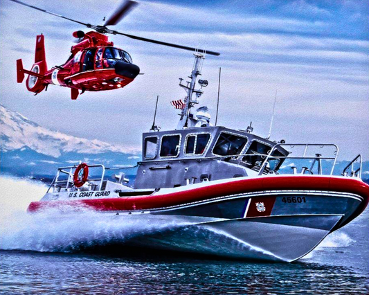 US COAST GUARD military Stainless Steel Skinny Tumbler with Lid, Metal Straw & Gift Box