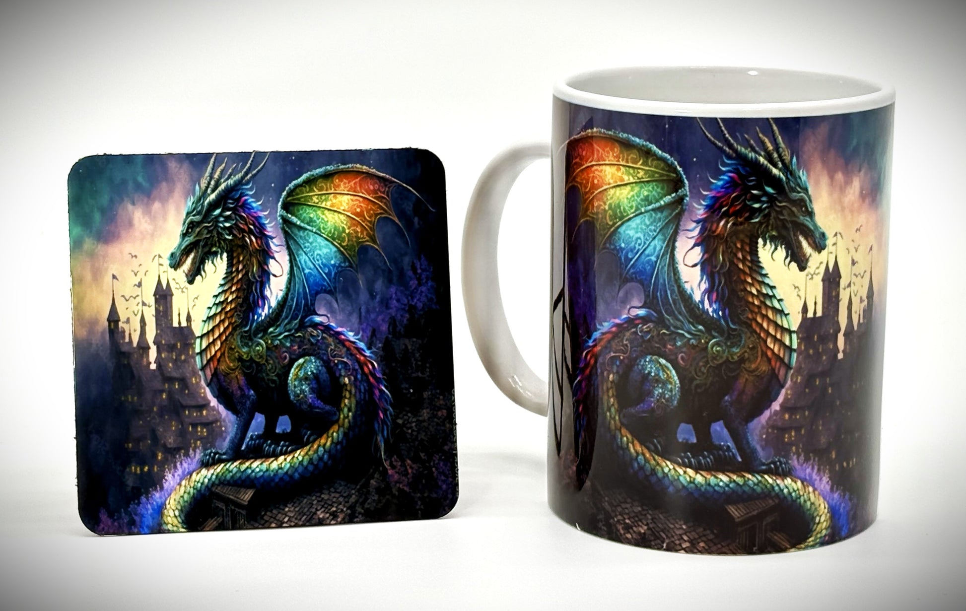 Dragon Mug and Coaster Set with Cork Backing - SewTrain