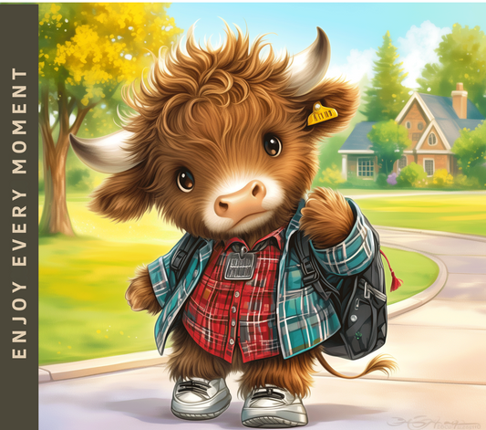 Highland Cow Stainless Steel Skinny Tumbler with Lid, Metal Straw & Gift Box