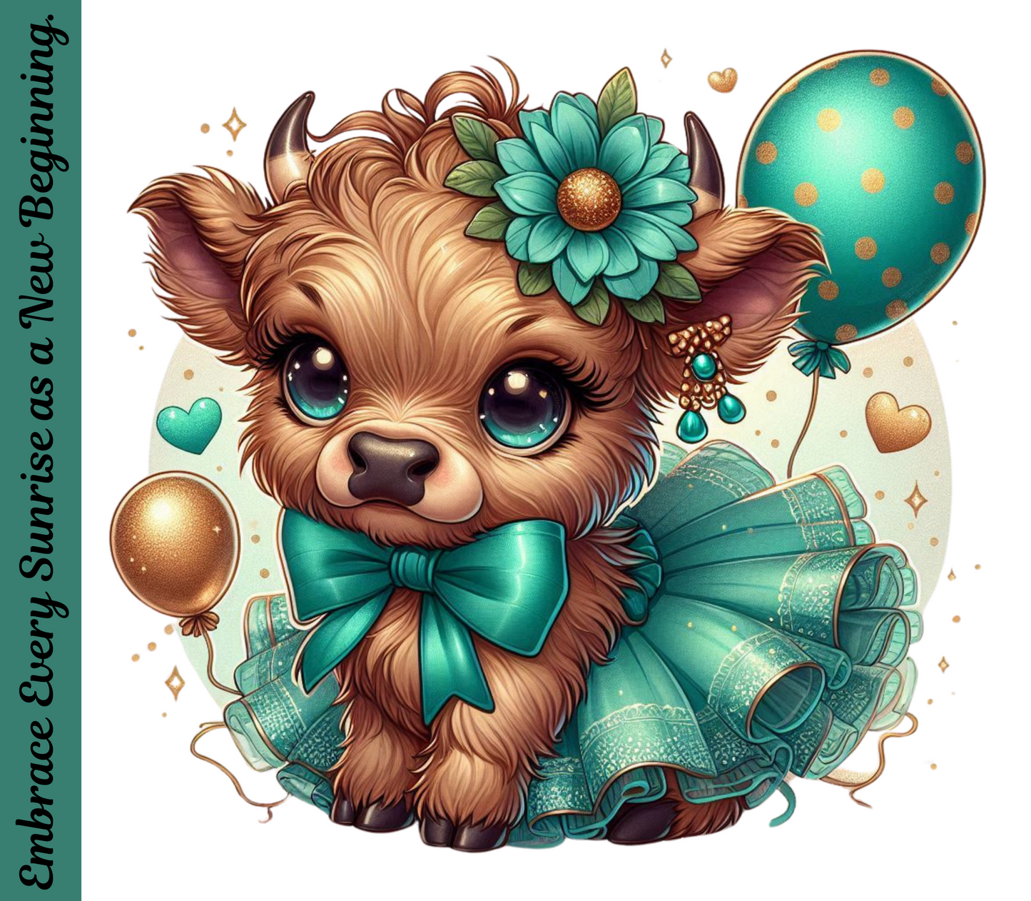 Highland Cow 20 oz Stainless Steel Skinny Tumbler with Lid, Metal Straw & Gift Box