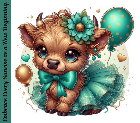 Highland Cow Stainless Steel Skinny Tumbler with Lid, Metal Straw & Gift Box