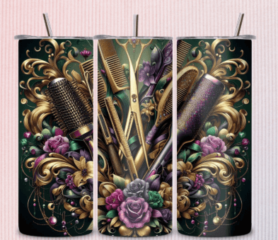 HAIRDRESSER 20 oz Stainless Steel Skinny Tumbler with Lid, Metal Straw & Gift Box - SewTrain