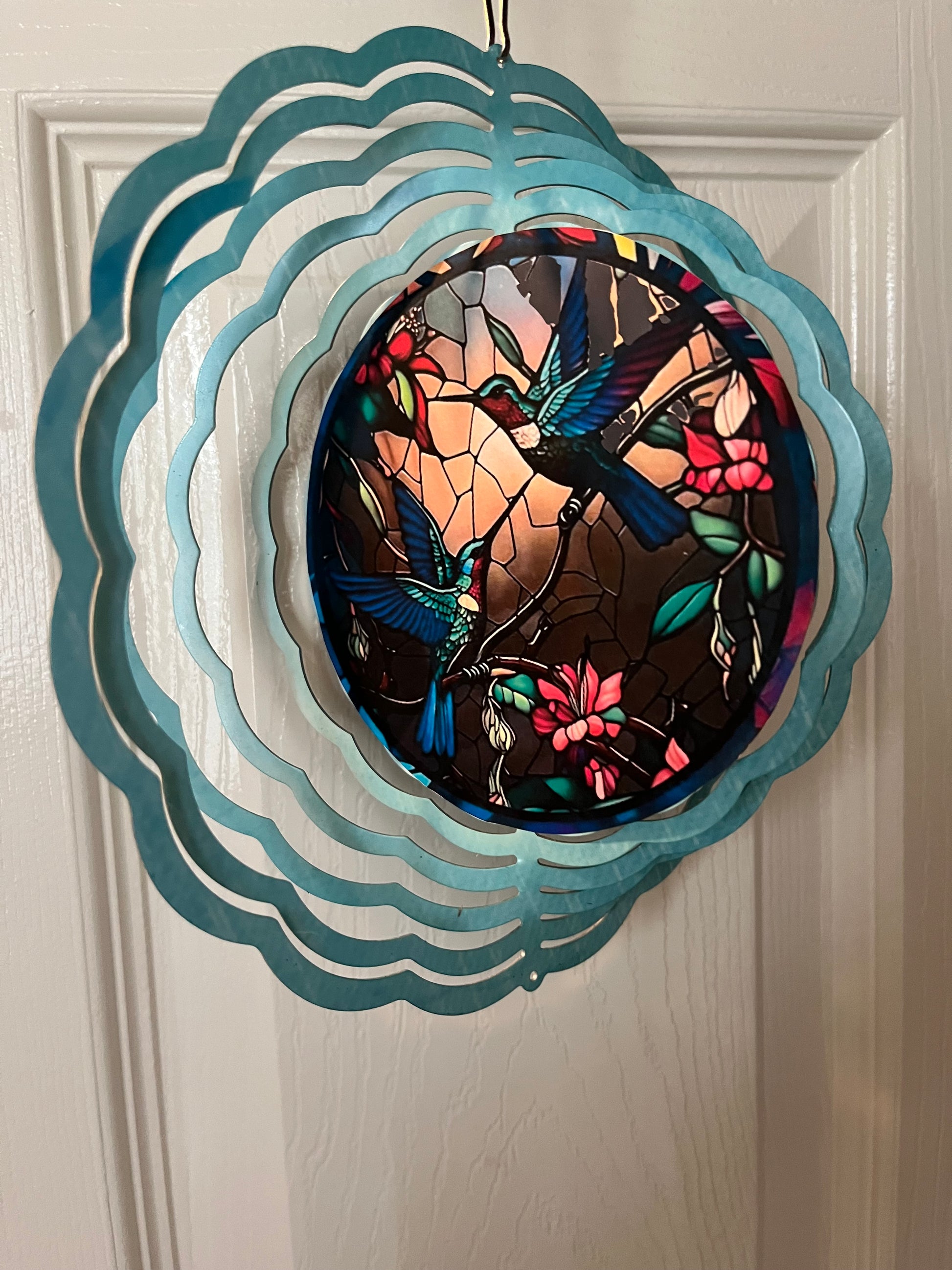 Wind Spinner 8 Inch Round 3D Aluminum Metal Wind Spinners for Yard and Garden, Indoor, Outdoor, Window, Porch, Front Door Decoration - SewTrain