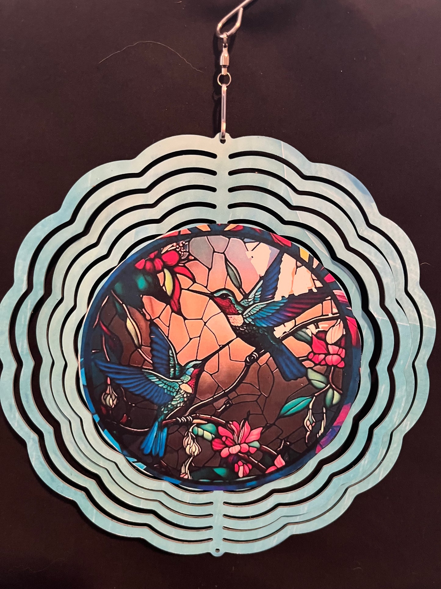 Wind Spinner 8 Inch Round 3D Aluminum Metal Wind Spinners for Yard and Garden, Indoor, Outdoor, Window, Porch, Front Door Decoration - SewTrain