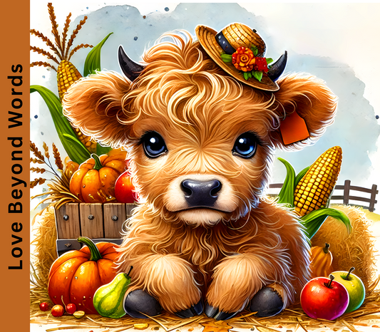 Highland Cow 20 oz Stainless Steel Skinny Tumbler with Lid, Metal Straw & Gift Box