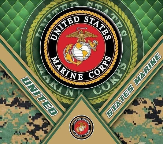 US Marine military Stainless Steel Skinny Tumbler with Lid, Metal Straw & Gift Box