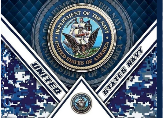 US Navy military Stainless Steel Skinny Tumbler with Lid, Metal Straw & Gift Box