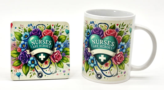 Nurse Mug and Coaster Set with Cork Backing - SewTrain