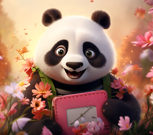 PANDA BEAR 20 oz Stainless Steel Skinny Tumbler with Lid, Metal Straw & Gift Box - SewTrain