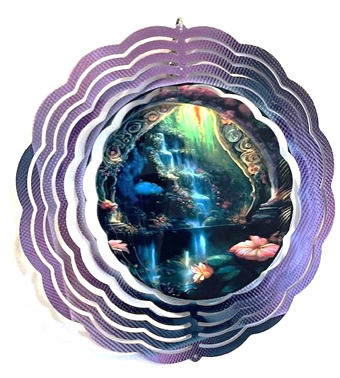 Wind Spinner 8 Inch Round 3D Aluminum Metal Wind Spinners for Yard and Garden, Indoor, Outdoor, Window, Porch, Front Door Decoration - SewTrain