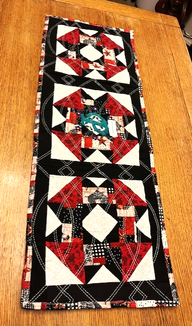 Patchwork Quilt with Embroidery Table Runner and Hot Pad - SewTrain