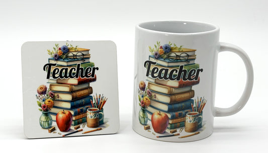 Teacher Mug and Coaster Set with Cork Backing - SewTrain