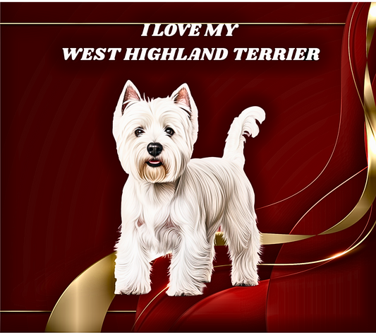 WEST HIGHLAND TERRIER Stainless Steel Skinny Tumbler with Lid, Metal Straw & Gift Box