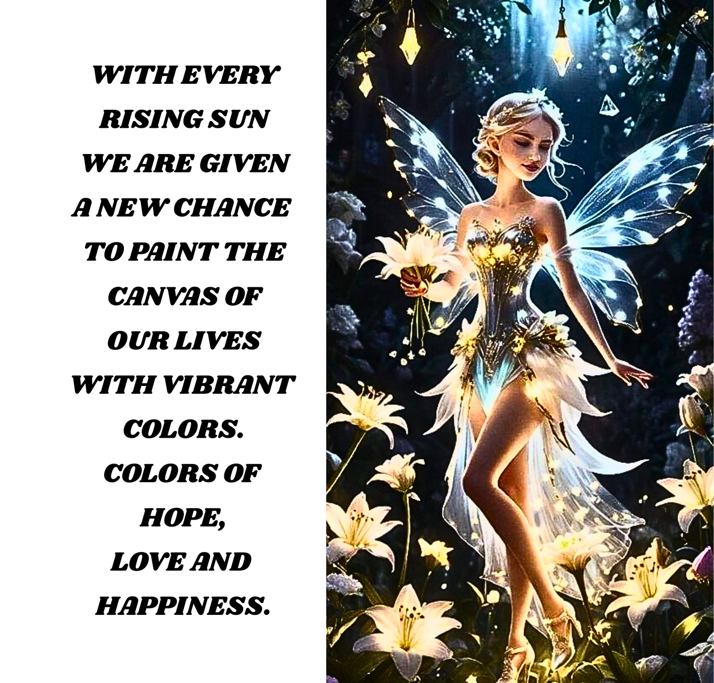 Fairy Stainless Steel Skinny Tumbler with Lid, Metal Straw & Gift Box