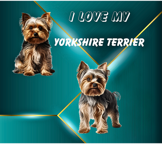 YORKSHIRE TERRIER Stainless Steel Skinny Tumbler with Lid, Metal Straw & Gift Box
