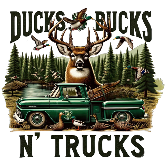 Ducks Bucks N' Trucks Stainless Steel Skinny Tumbler with Lid, Metal Straw & Gift Box