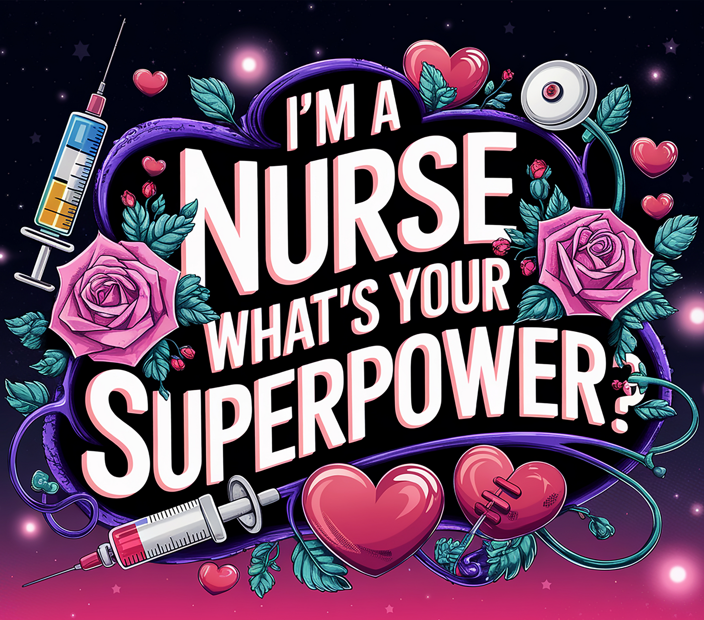 Nurse Superpower 20 oz Stainless Steel Skinny Tumbler with Lid, Metal Straw & Gift Box